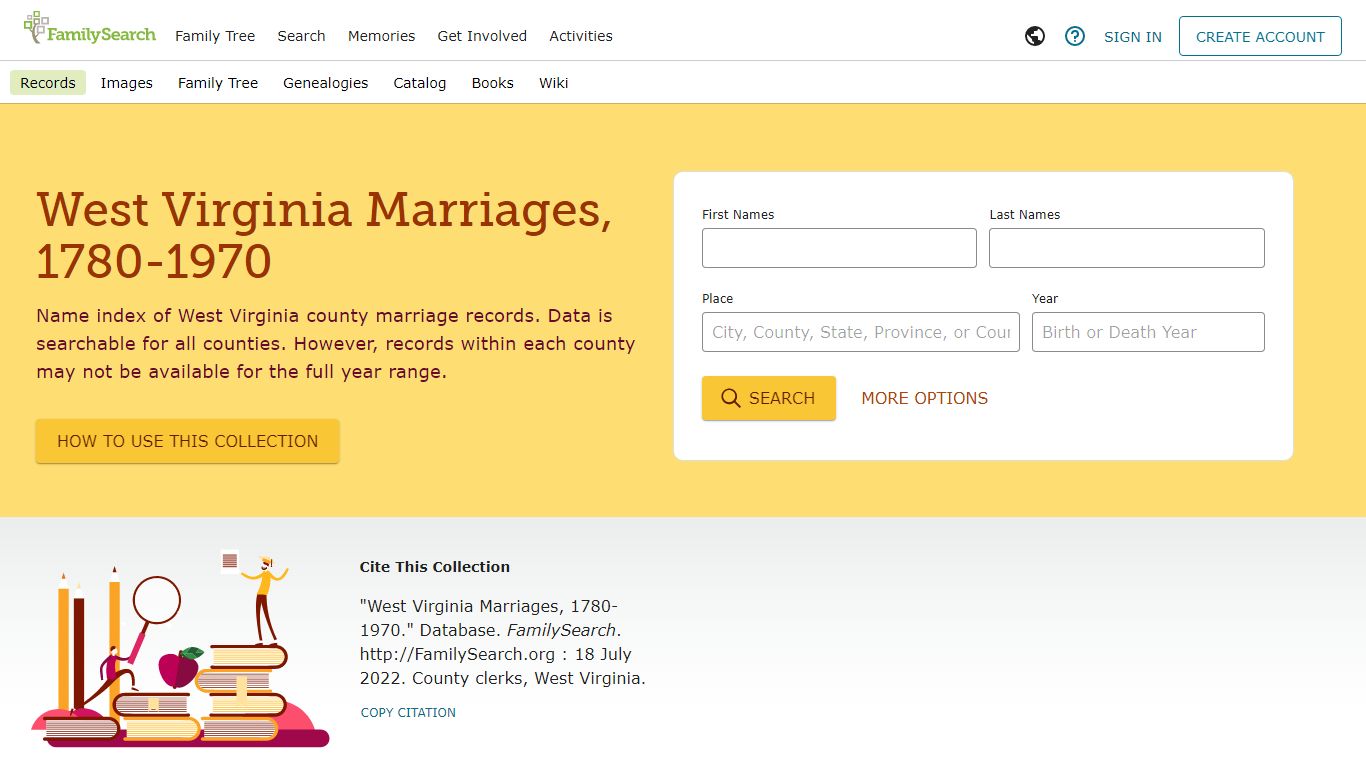 West Virginia Marriages, 1780-1970 • FamilySearch